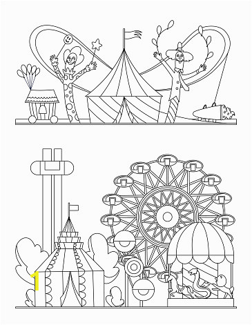 amusement park urban landscape with carousels roller coaster and air vector id