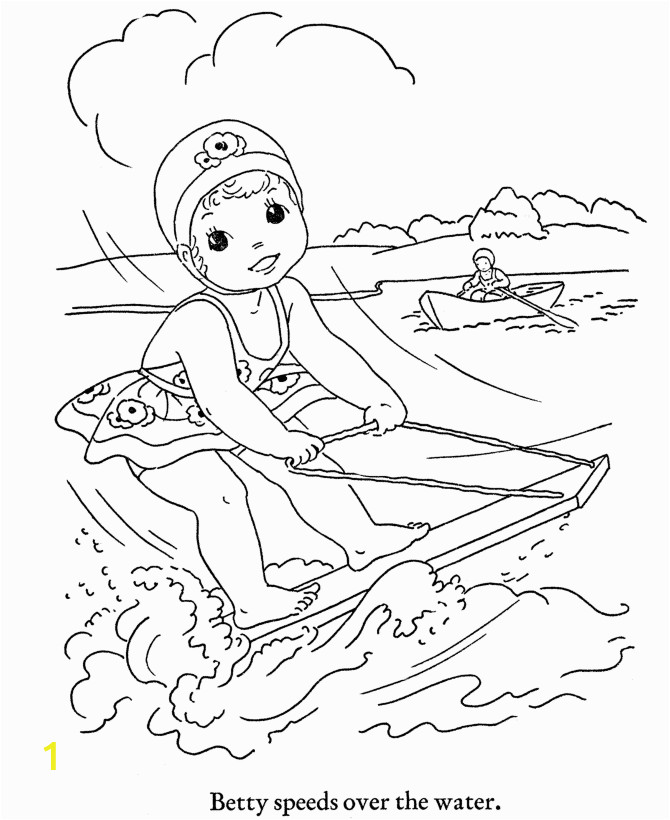 Coloring Pages for Kids for Summer Kids Summer Fun Things to Do Coloring Kids Water Ski