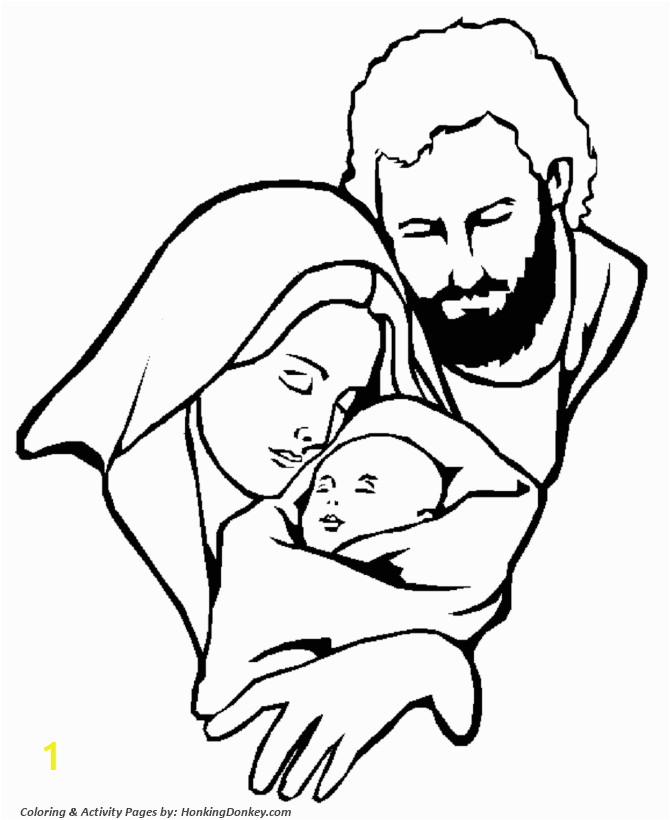 Coloring Pages Of Mary Joseph and Baby Jesus Christmas Bible Page Mary Joseph and Jesus