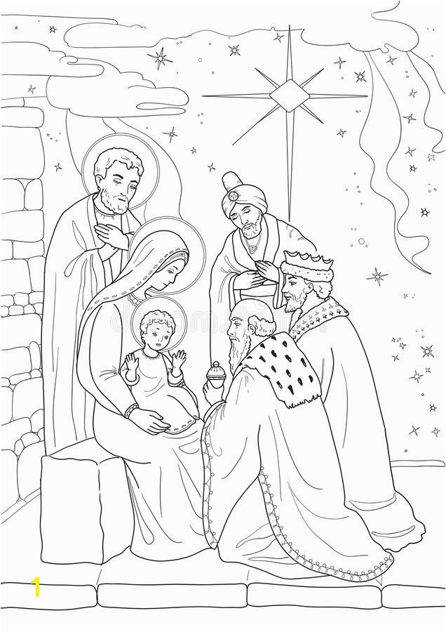 christmas coloring page christmas coloring page baby jesus mary joseph three wise men black white