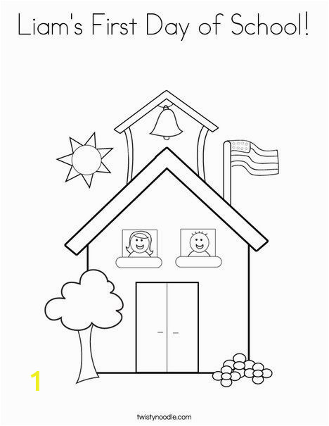 Coloring Pages Of School House Liam S First Day Of School Coloring Page Tracing Twisty