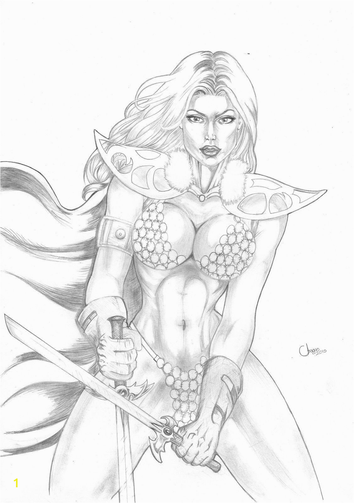 Conan the Barbarian Coloring Pages Red sonja by Chagas Red sonja