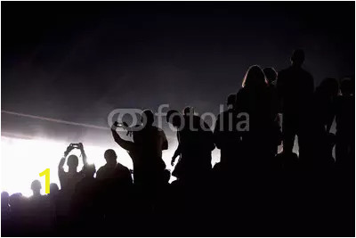 silhouette of concert crowd and stage lights webp