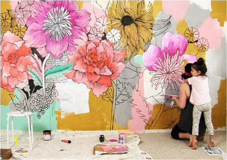 Creative Wall Murals Ideas 30 Pretty Flower Wall Decor Ideas for Creative Wall Decor