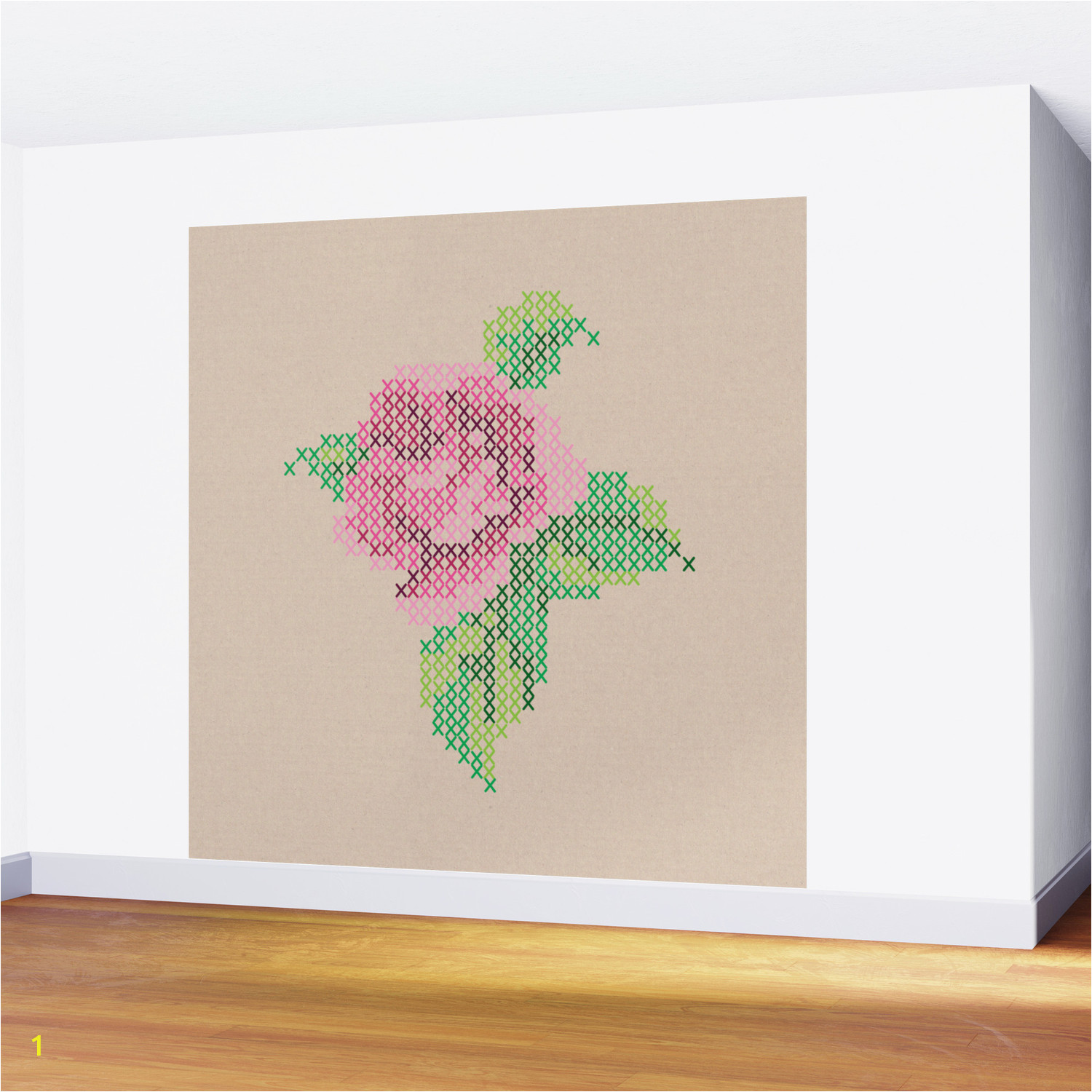 Cross Stitch Wall Mural Rose Cross Stitch Wall Mural