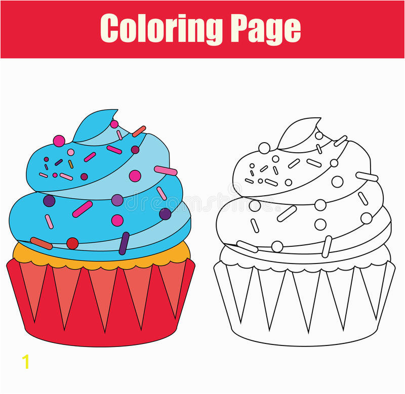 coloring page cupcake drawing game children copy colors book kids