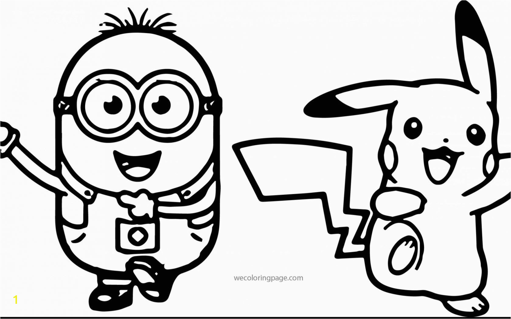 Cute Pikachu Coloring Pages Bob and Minions Coloring Page Minion