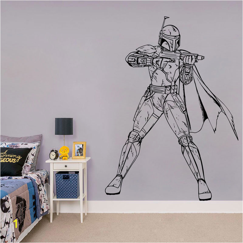 Darth Vader Wall Mural Us $7 69 Off Boba Fett Wall Decal Star Wars Vinyl Sticker Bedroom Decal for Boy Kids Cool Gift Waterproof Murals C453 In Wall Stickers