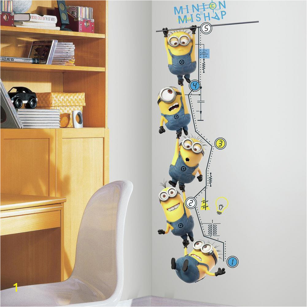 Despicable Me Wall Mural Roommates Rmk2107gc Despicable Me 2 Growth Chart Peel and Stick Wall Decals