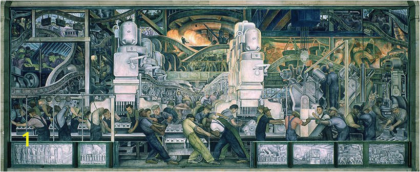 Part of the Detroit Industry North Wall fresco by Diego Rivera