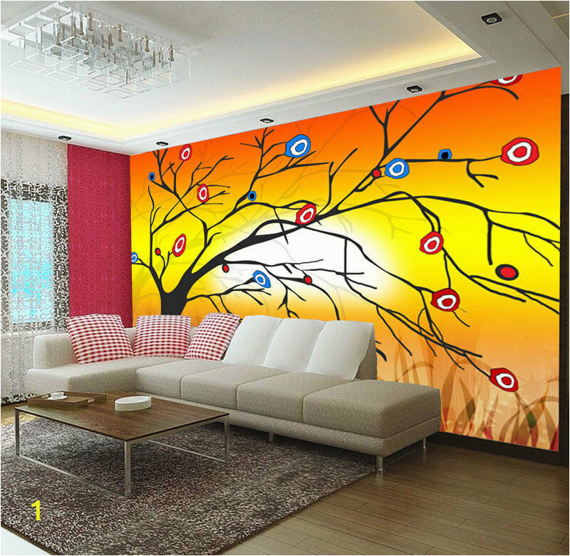 Digital Wall Murals Wallpaper Qualität Garantiert Print Mural Wall Full Tree Flowers
