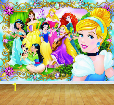 Disney Character Wall Murals Disney Princess Backdrop Wall Art Mural Wall Paper Self Adhesive Vinyl V2
