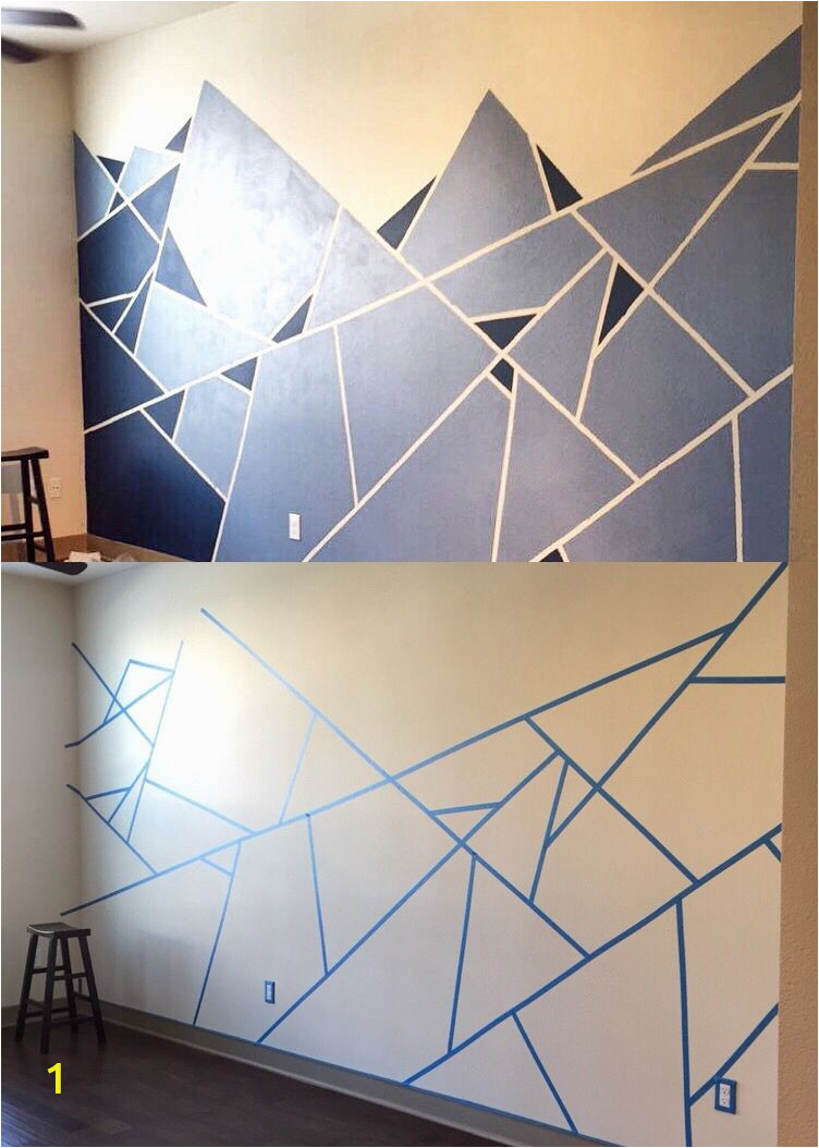 Diy Wall Mural Stencils Abstract Wall Design I Used One Roll Of Painter S Tape and