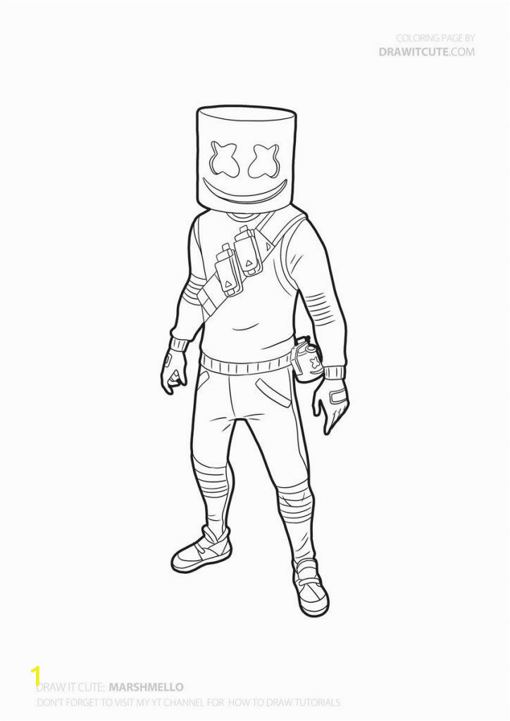 Dj Marshmello Coloring Pages How to Draw Marshmello Easy