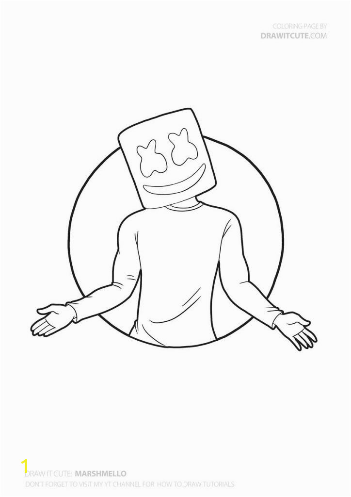 Dj Marshmello Coloring Pages How to Draw Marshmello Super Easy