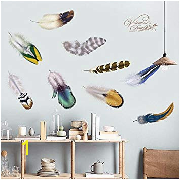 Dorm Room Wall Murals Amazon the Creative Student Dormitory Feather Wallpaper
