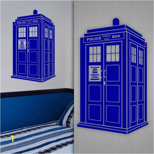 Dr who Tardis Wall Mural Tardis Wall Decal Doctor who Style Sticker Kids Room Wall Decor 36" X 22"