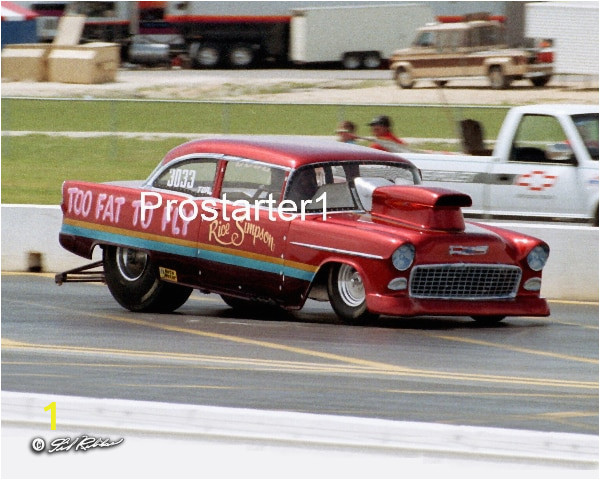 Drag Racing Wall Murals 8×10 Drag Racing Rice & Simpson too Fat to Fly 1955 Chevy
