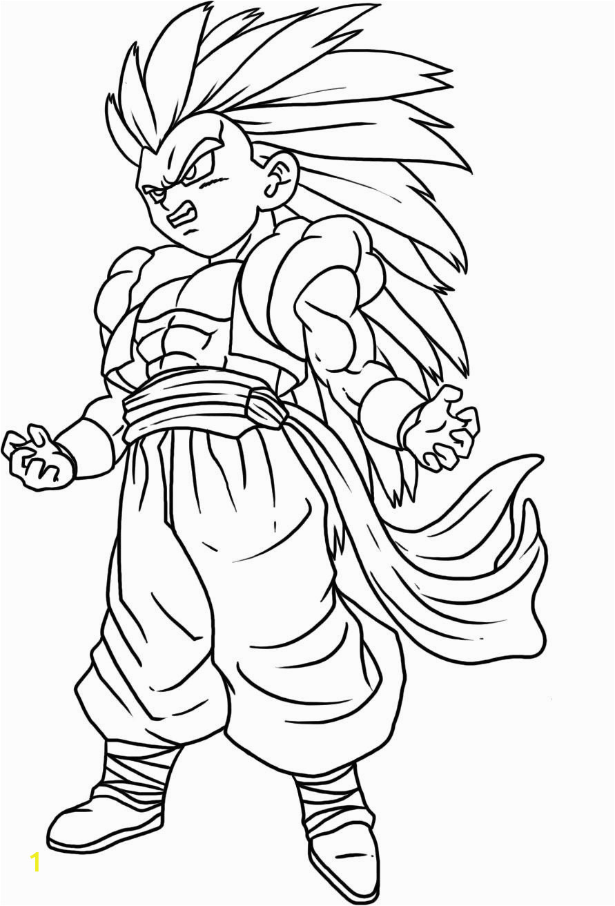 Super Saiyan 3 Gotenks Dragon Ball Z Coloring Pages