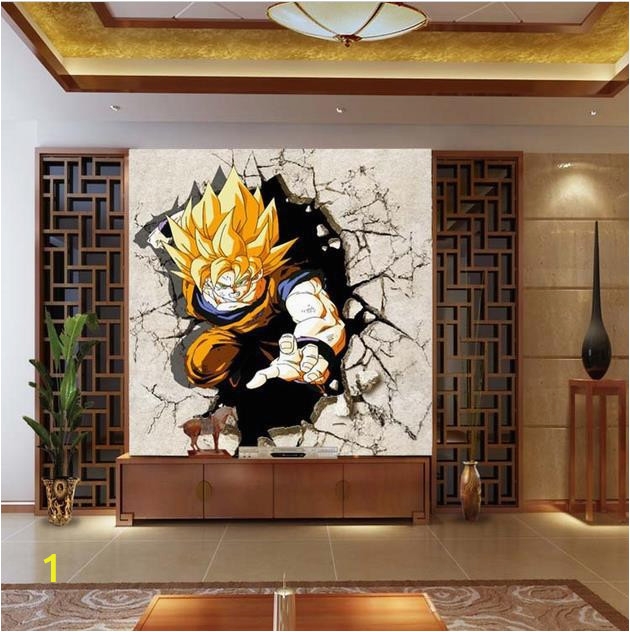 Cartoon TV sofa background wallpaper living room bedroom wall stickers children cartoon Dragon Ball large mural