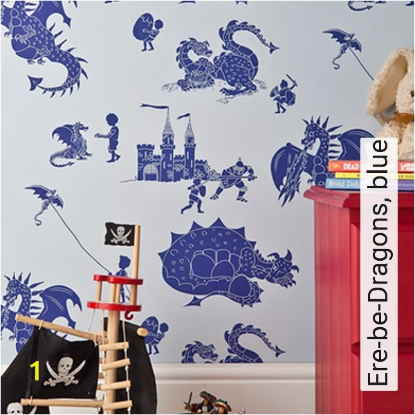 Dragon Wall Stickers Murals Ere Be Dragons Blue