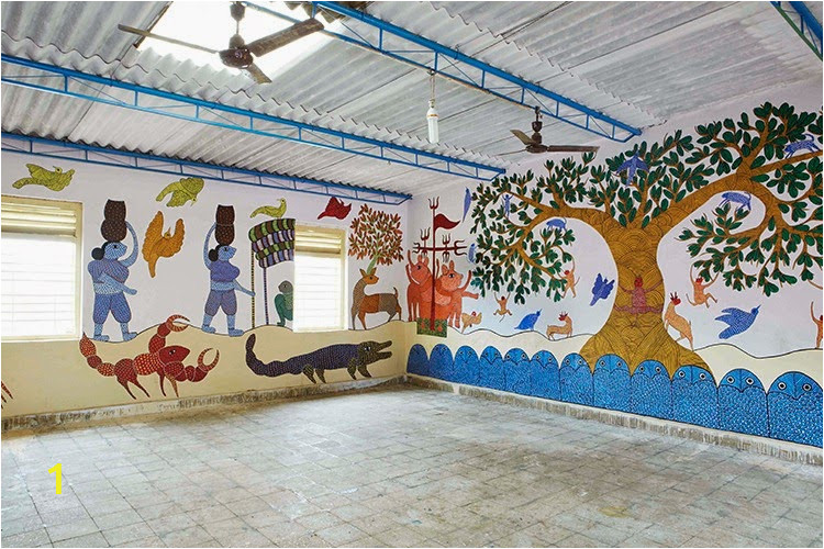 Educational Wall Murals for Schools Amazing Mud Paintings On School Walls In Bihar
