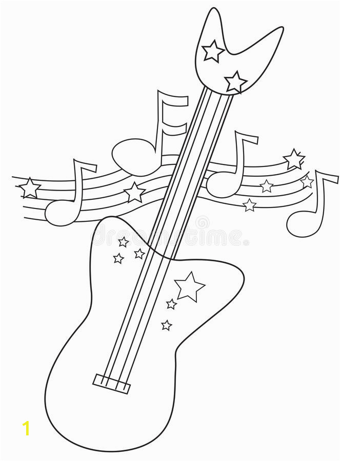 electric guitar coloring page useful as book kids