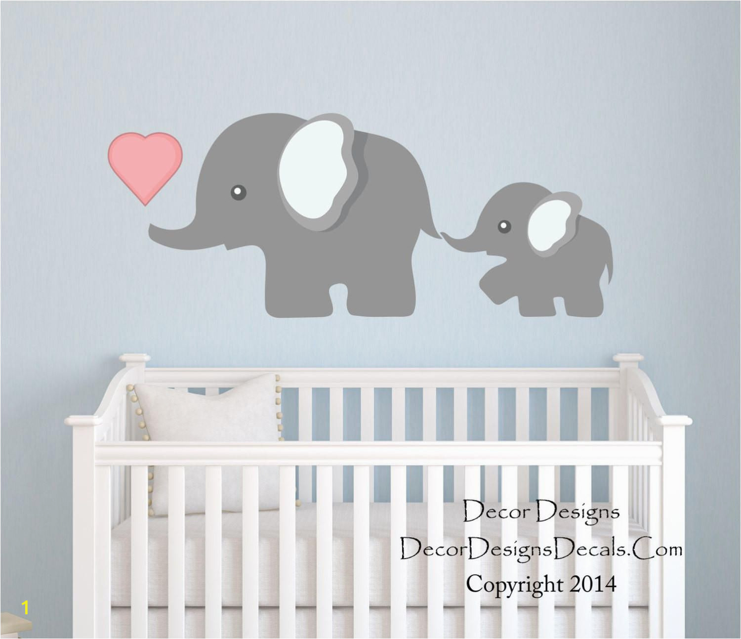 Elephant Wall Mural Nursery Elephant Wall Decal by Decor Designs Decals Nursery Wall