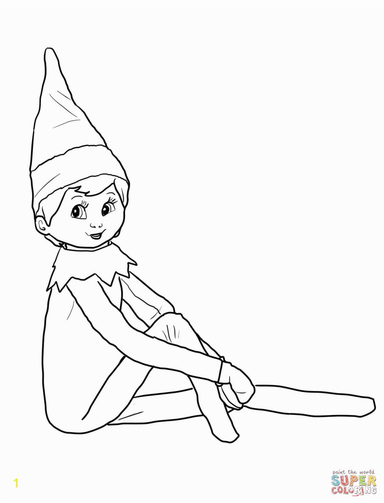 Elf On the Shelf Coloring Pages Girl Elf the Shelf Coloring Pages Printable Christmas Printables