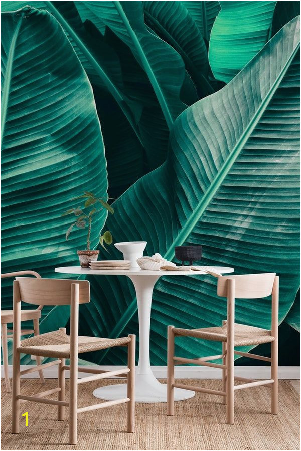 Emerald City Wall Mural Tropical Leaf Texture Wall Mural Wallpaper Nature