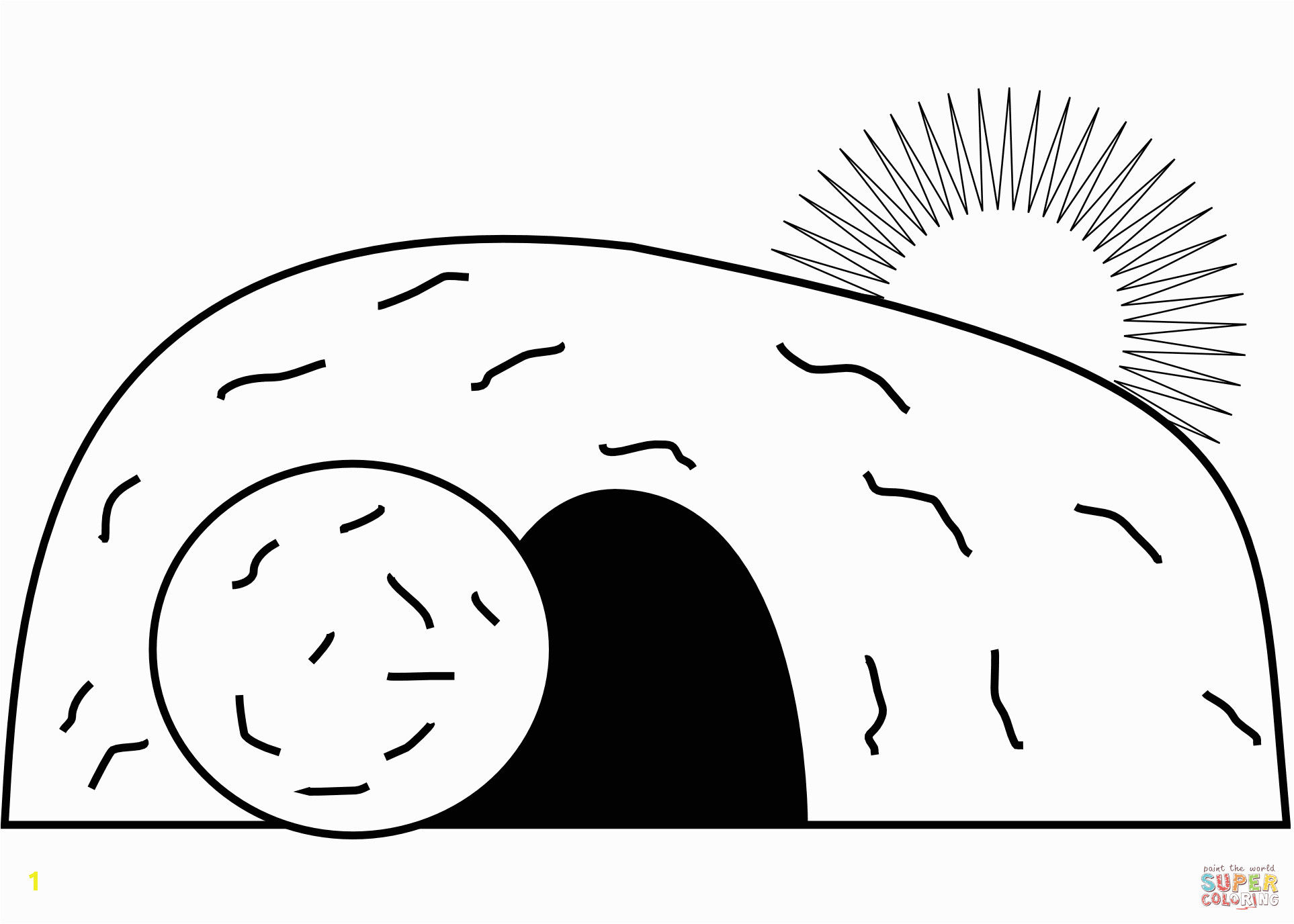 jesus empty tomb coloring page