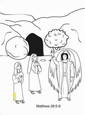 Empty tomb Coloring Page Women Encounter An Angel at Jesus tomb Coloring Page