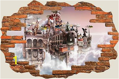 3D Hole in Wall Enchanted Fairytale City Wall