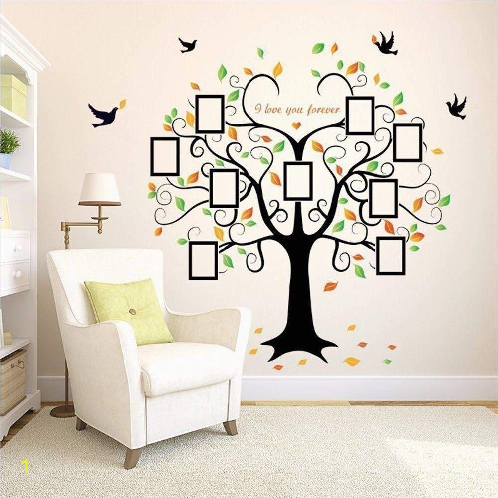 Family Tree Wall Mural Decals Family Tree Wall Decal 9 Frames Peel