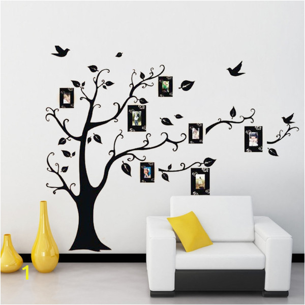 Family Tree Wall Mural Decals Removable Black Frame Tree Wall Stickers Family forever Memory Tree Wall Decor Decorative Adesivo De Parede Decor Tree Wall Clings Tree Wall