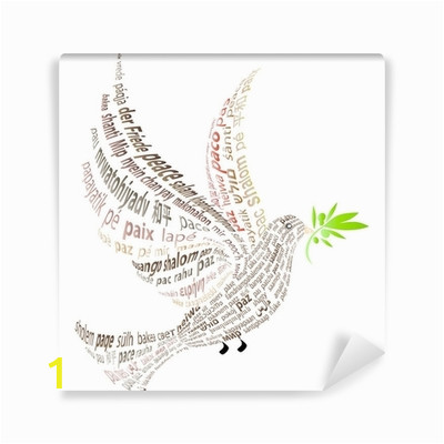 Fantasy forest Wall Mural Brown Dove with the Word "peace" In All Languages Wall Mural • Pixers We Live to Change