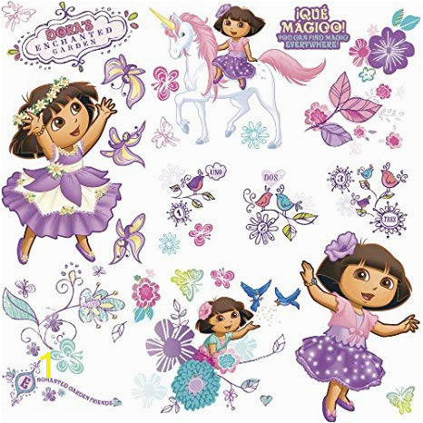 Fantasy forest Wall Mural Roommates Dora S Enchanted forest Adventures Peel and Stick Wall Decals