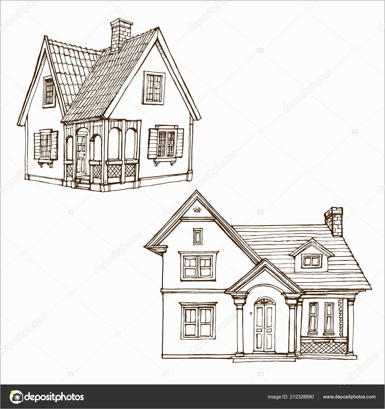 depositphotos stock illustration victorian cute little houses set