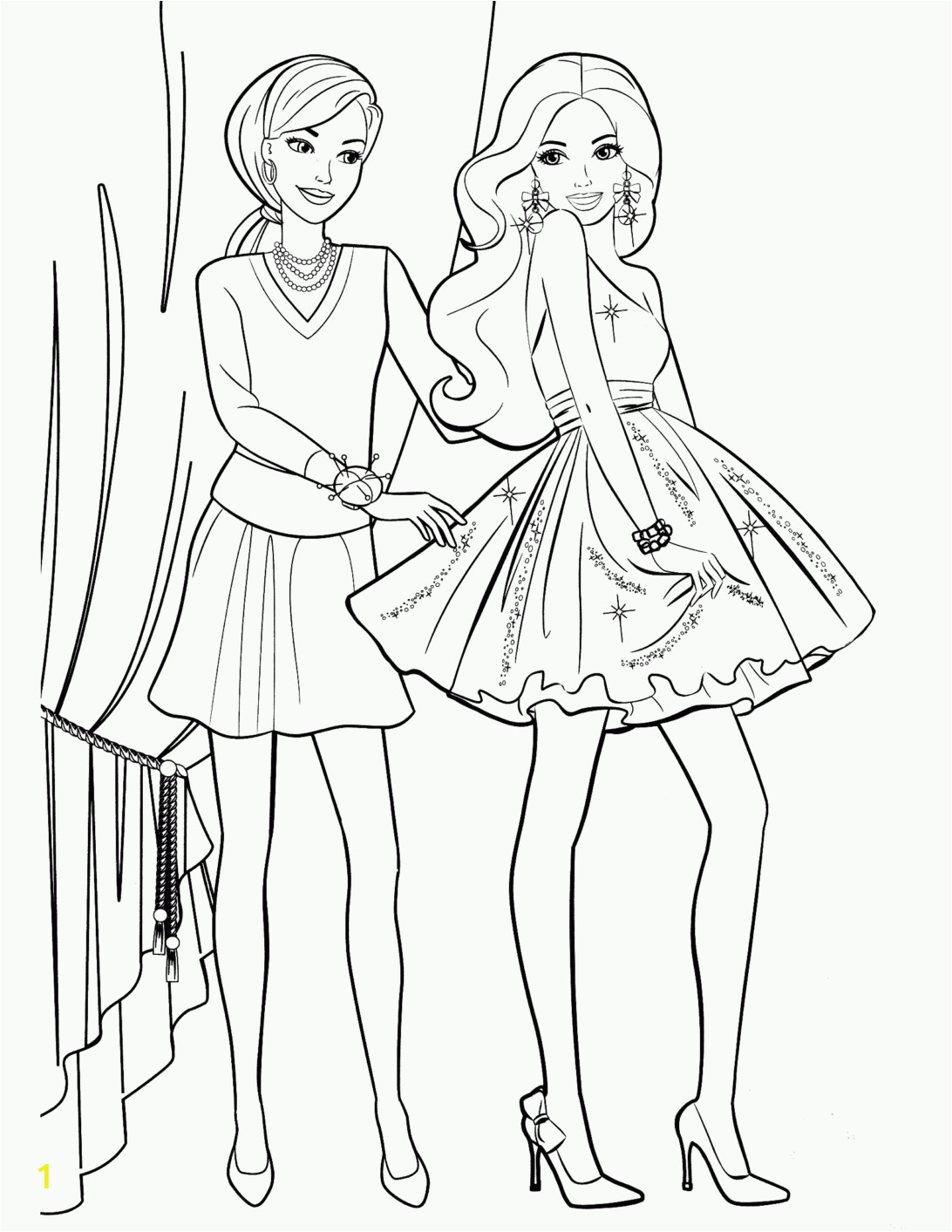barbie dog coloring pages page door for all ages htm and the diamond castle camper head doll ruth handler dress styling spy squad set magic of pegasus sisters 1092x1413