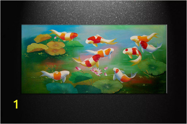 Feng Shui Wall Murals 2019 Huge Modern Abstract Oil Painting Feng Shui Fish Koi Canvas Wall Art Pure Hand Painted China Wind Koi Art Bedroom Home Decoration Bdf055 From