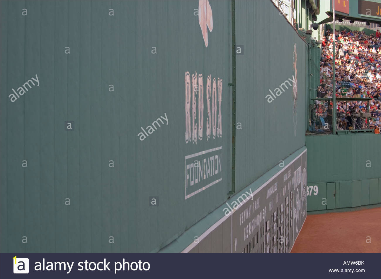 green monster linke feld wand im fenway park in boston ma amw6bk