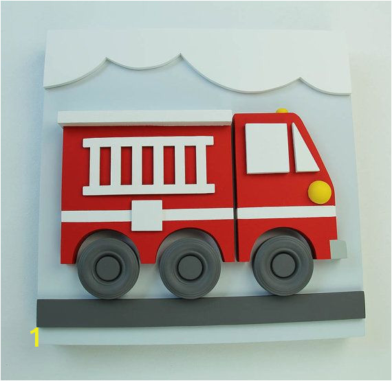 Fire Truck Wall Murals 3d Wood Fire Truck Wall Decor for Kids by Eleosstudio On