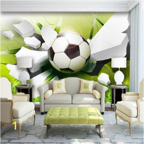Football Wall Mural Wallpaper 3d soccer Football Sports Wall Mural Home or Business