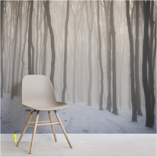 Forest Scene Wall Mural Snow forest Wallpaper