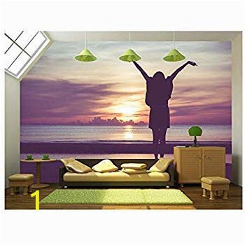 Forest Stream Wall Mural Amazon Wall26 Woman Spreading Hands with Joy and