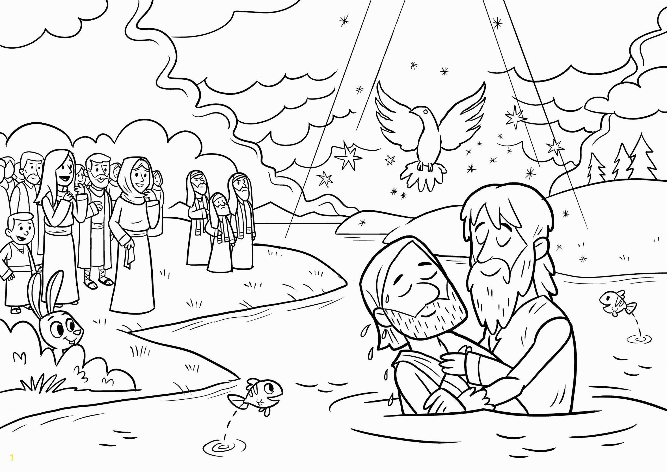 Free Coloring Pages Of Jesus Being Baptized Bible App for Kids Coloring Sheets