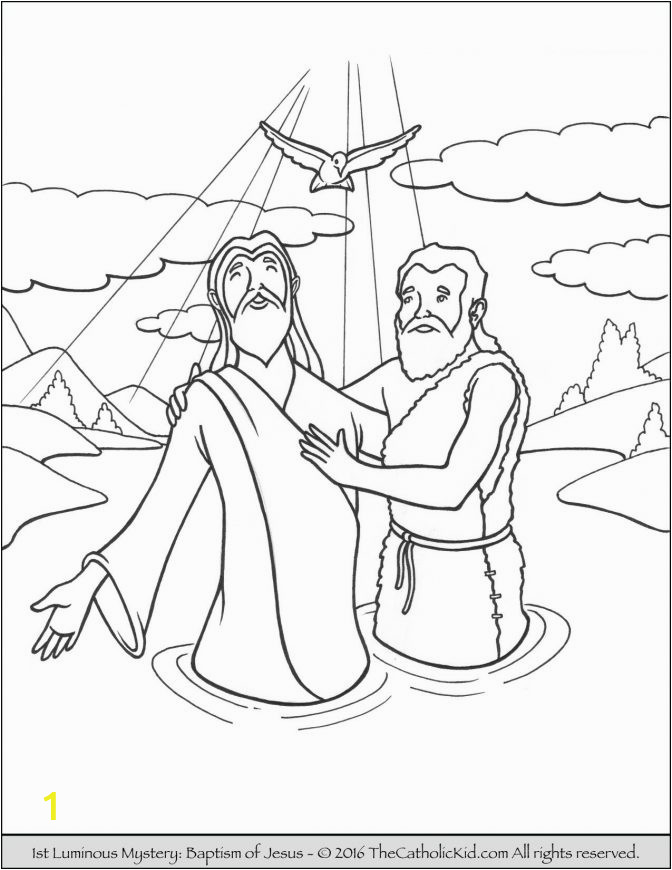 Free Coloring Pages Of Jesus Being Baptized Coloring Page for Kids Staggering Jesus Baptisming Page