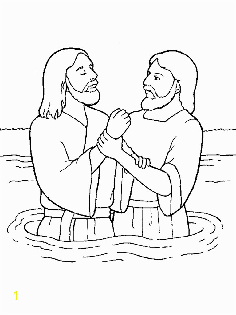 Free Coloring Pages Of Jesus Being Baptized Library Of Clip Art Black and White On Jesus and John the