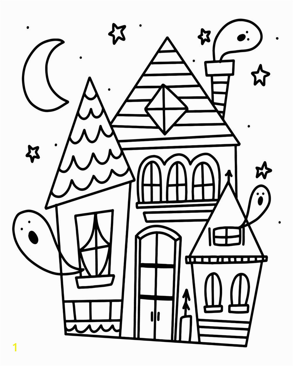 Free Halloween Haunted House Coloring Pages Free Halloween Coloring Page