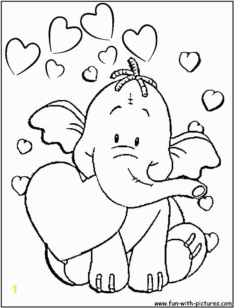Free Kids Valentine Coloring Pages Image Detail for Heffalump Valentine Coloring Page Of